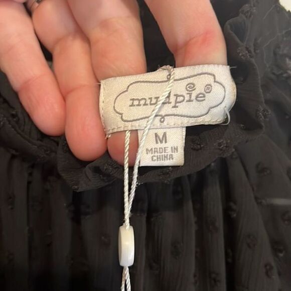 Mud Pie Victoria Smocked Dress in Black - Picture 3 of 7